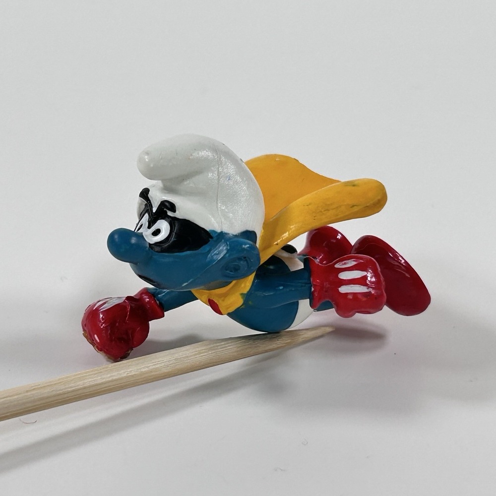 Vintage Smurfs SUPERMAN COMET SMURF Peyo Schleich PVC 1980 Figurine
